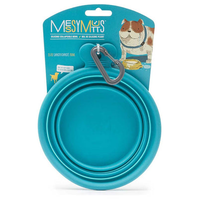 Blue Silicone Collapsible Bowl