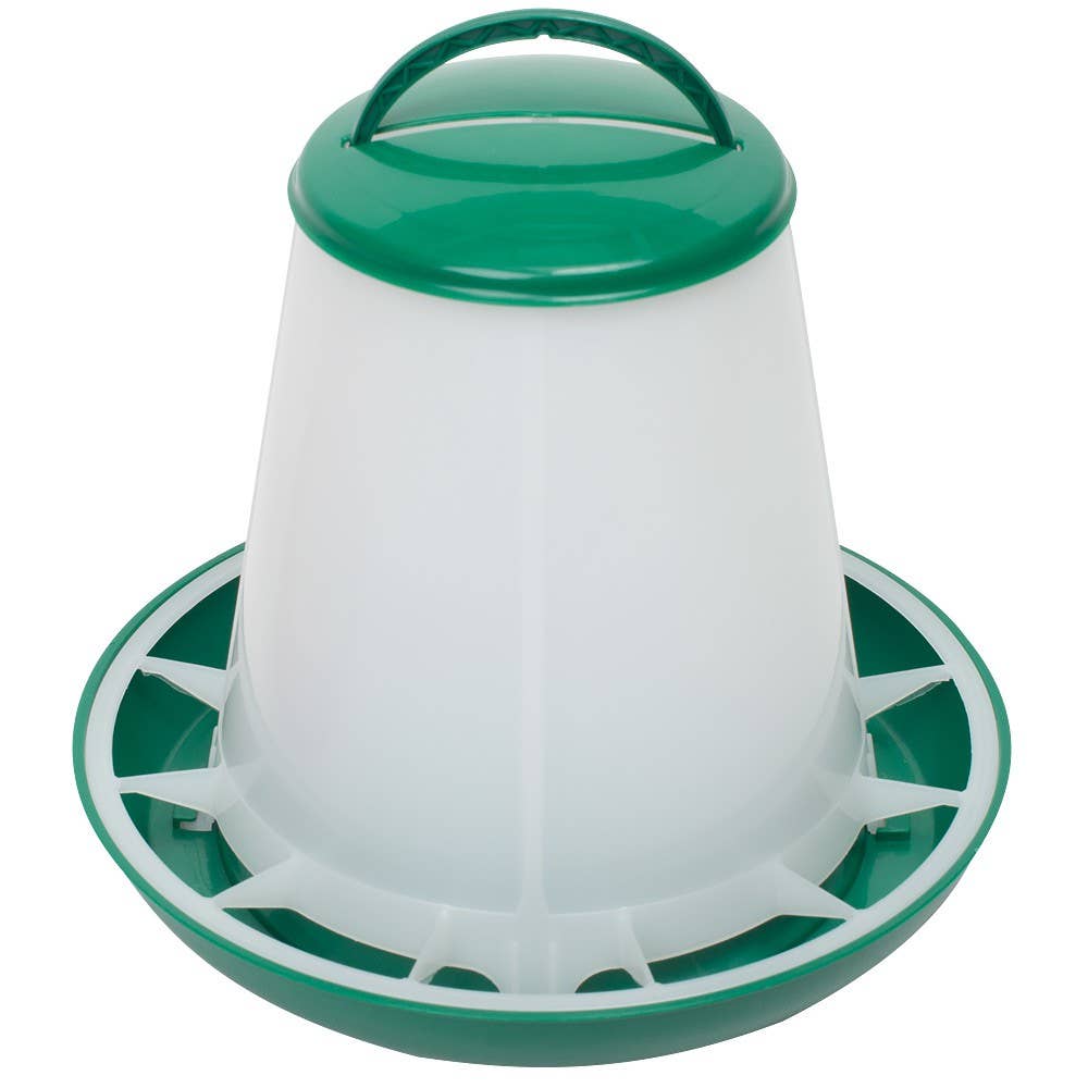 Poultry Hopper Feeder 1kg / 6.5lbs with Lid, Green