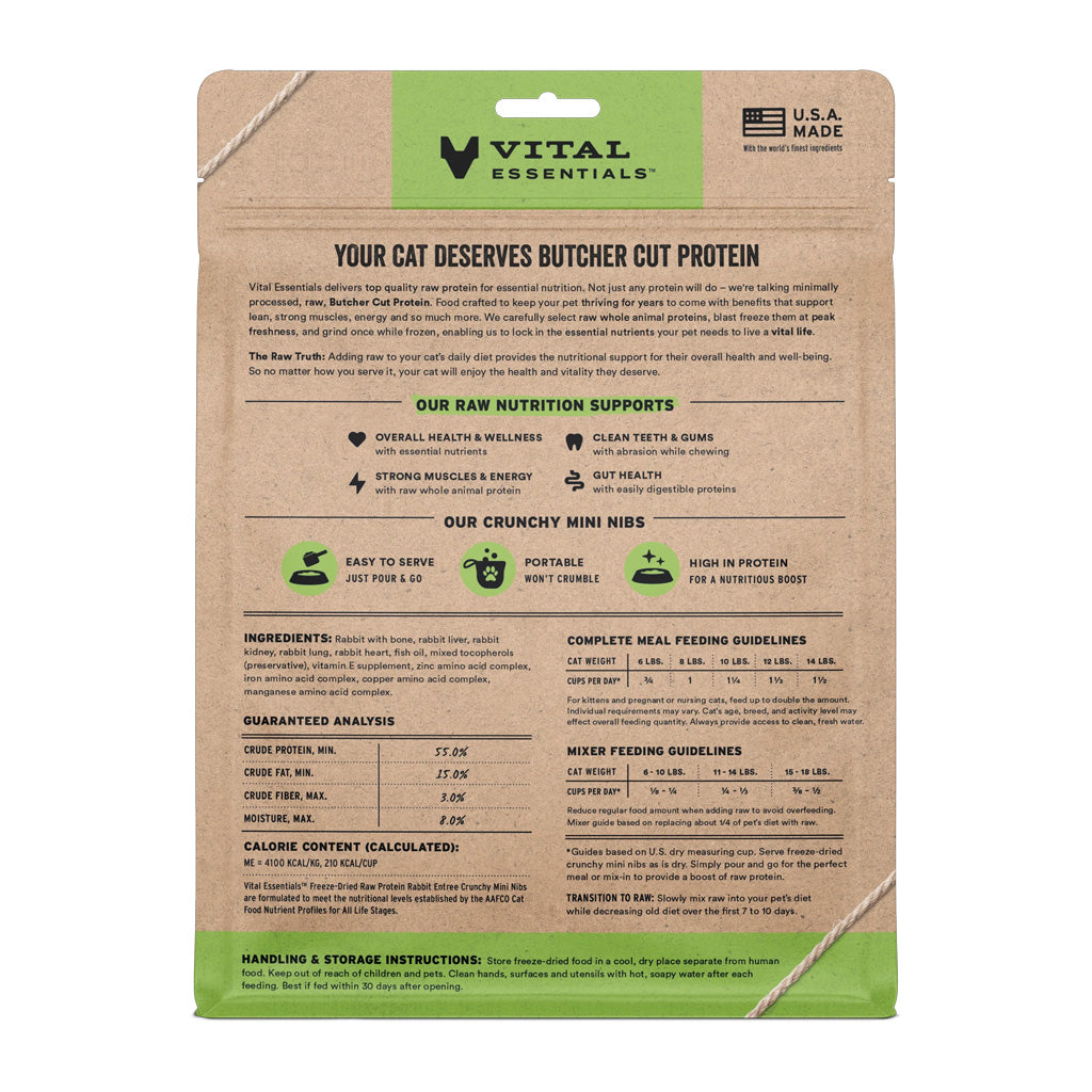 Rabbit Mini Nibs Freeze-Dried for Cats 12oz