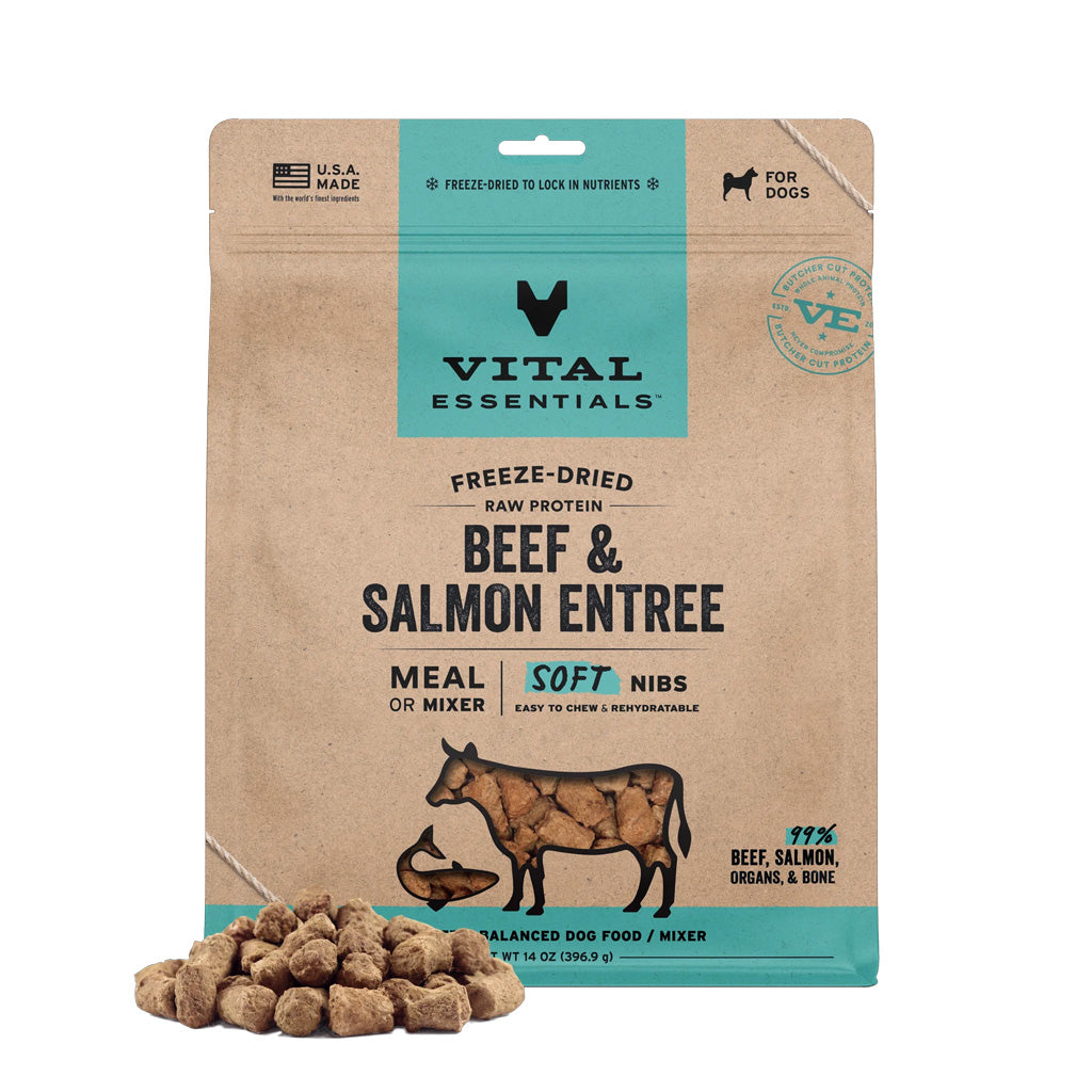 Freeze-Dried Raw Beef and Salmon Soft Nibs 14oz