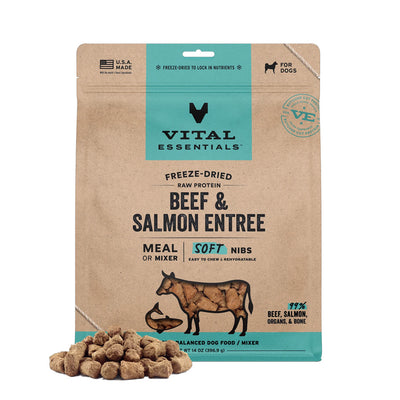Freeze-Dried Raw Beef and Salmon Soft Nibs 14oz