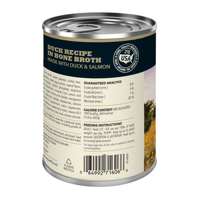 Premium Chunks Duck in Bone Broth Canned Food for Dogs 12.8oz