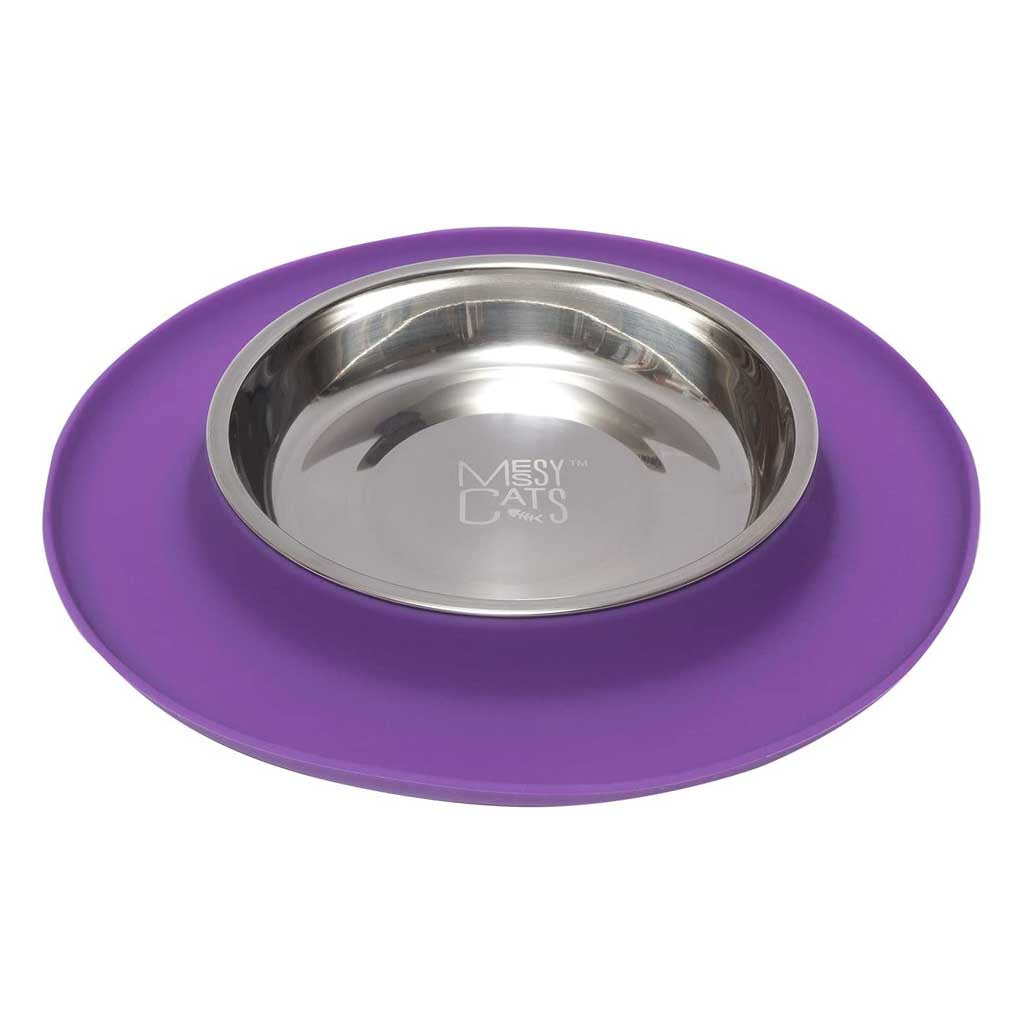 Single Silicone Feeder with Stainless Steel Saucer