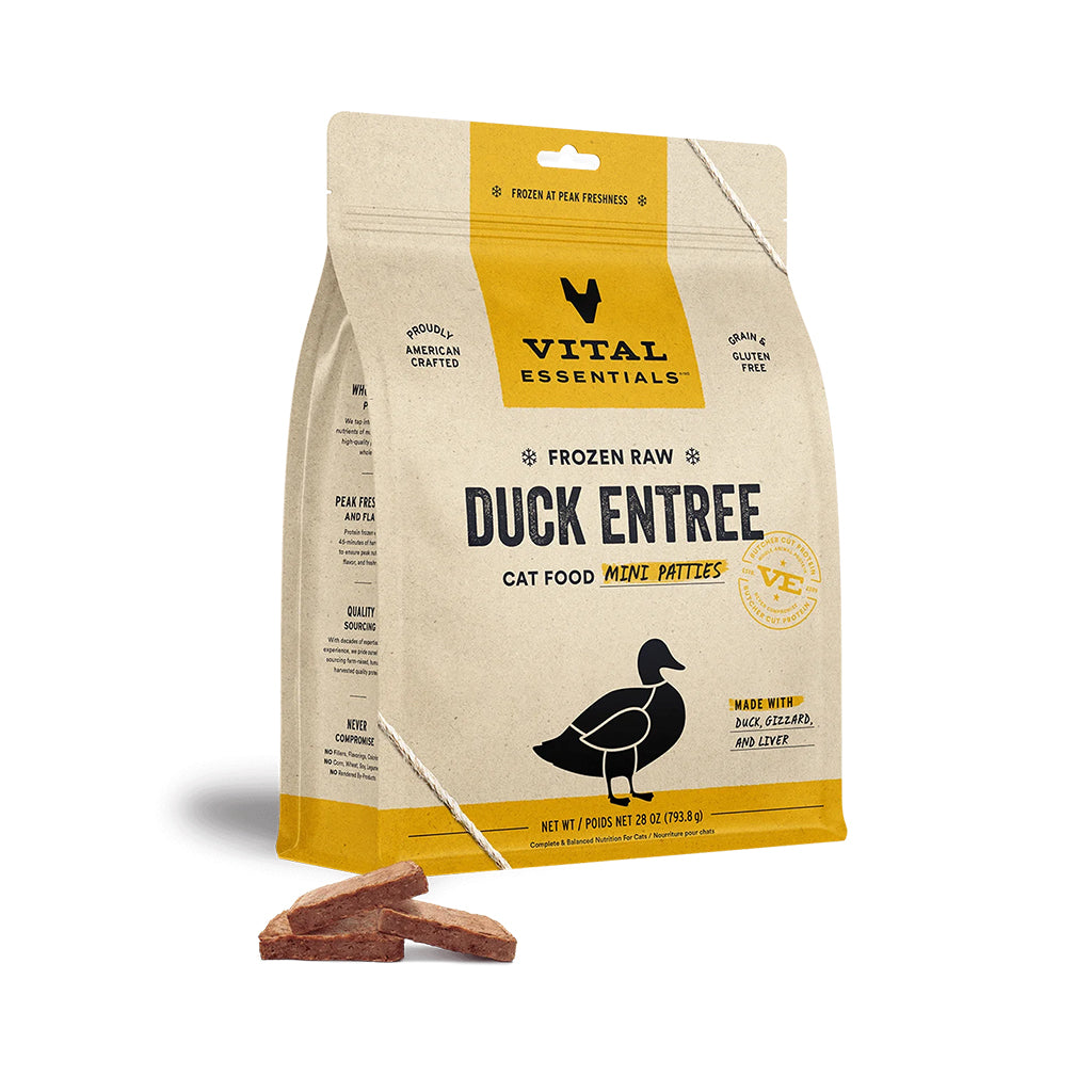 Duck Patties Frozen Raw Cat Food 1.75lb