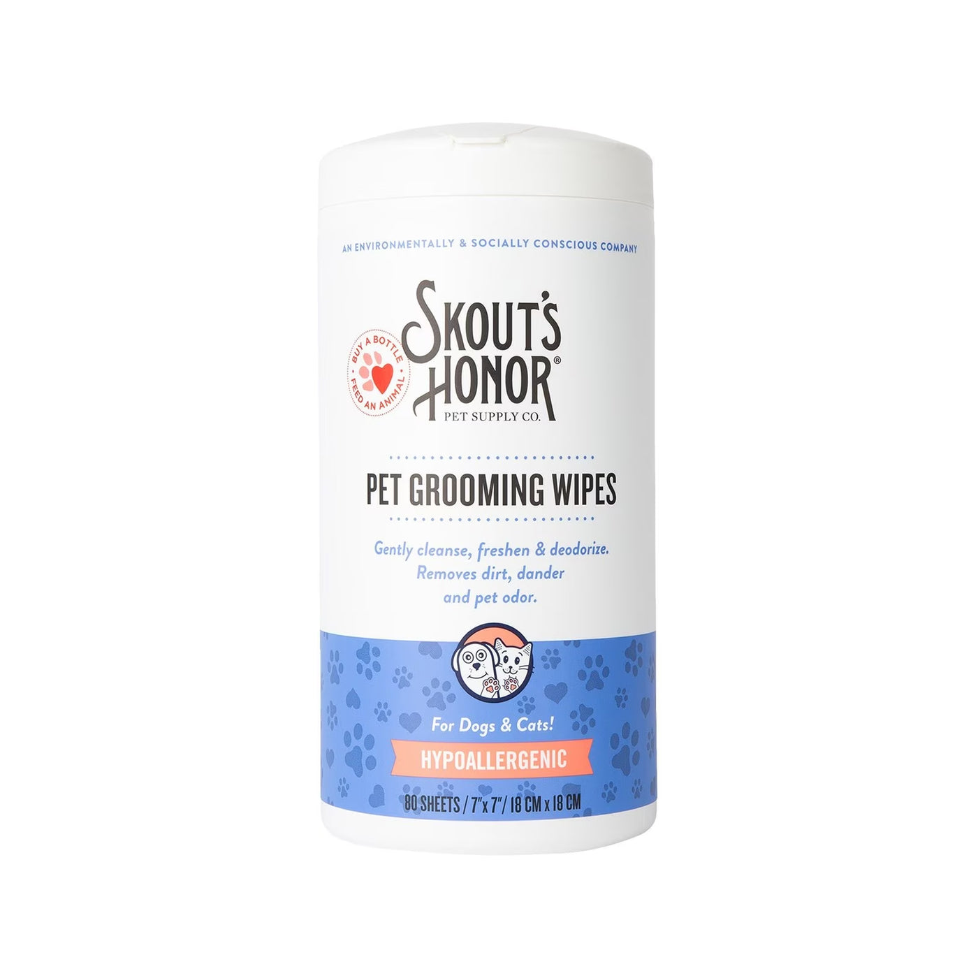 Hypoallergenic Grooming Wipes for Dogs & Cats 80ct