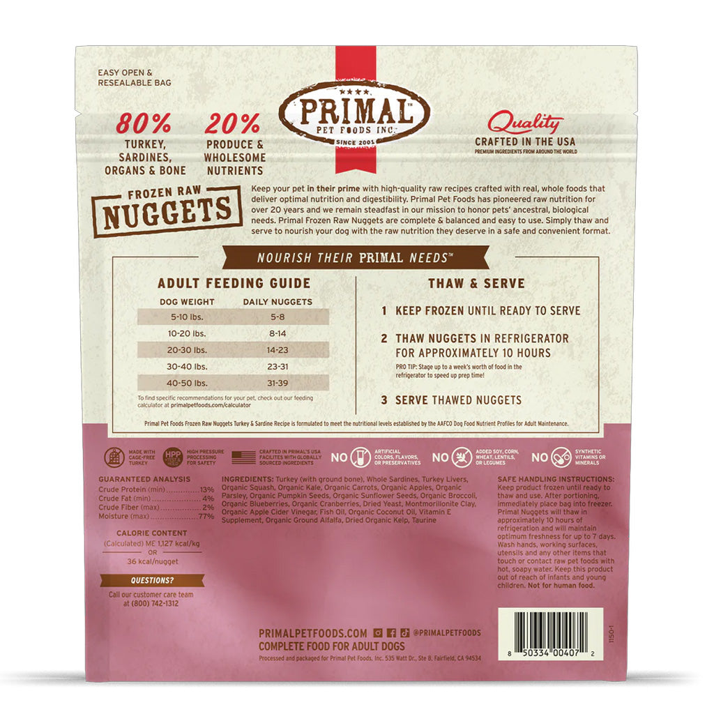 Turkey & Sardine Frozen Raw for Dogs