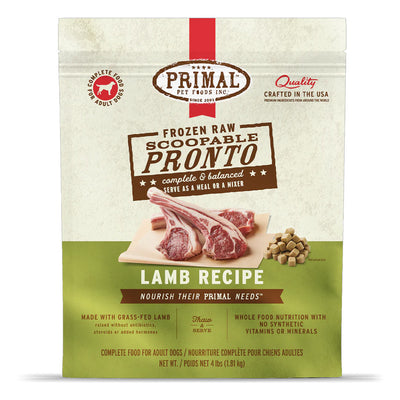 Lamb Pronto Frozen Raw for Dogs 4lb
