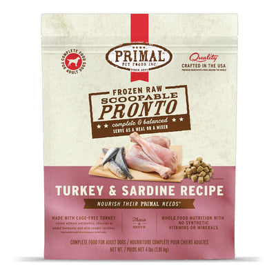 Turkey & Sardine Pronto Frozen Raw for Dogs 4lb