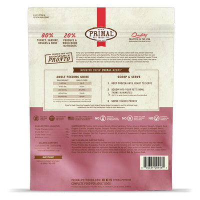 Turkey & Sardine Pronto Frozen Raw for Dogs 4lb