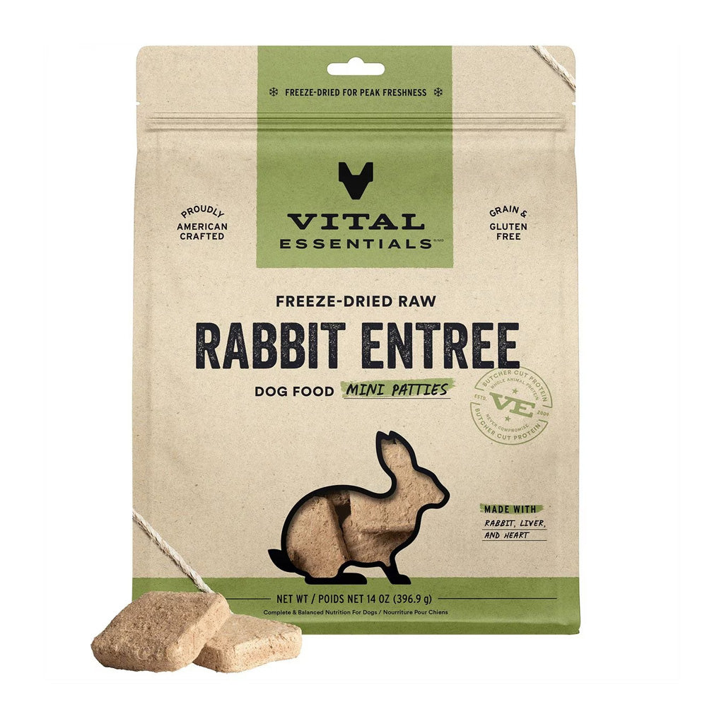 Freeze-Dried Raw Rabbit Mini Patties Dog Food 14oz