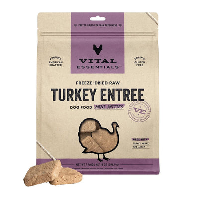 Freeze-Dried Raw Turkey Mini Patties Dog Food 14oz