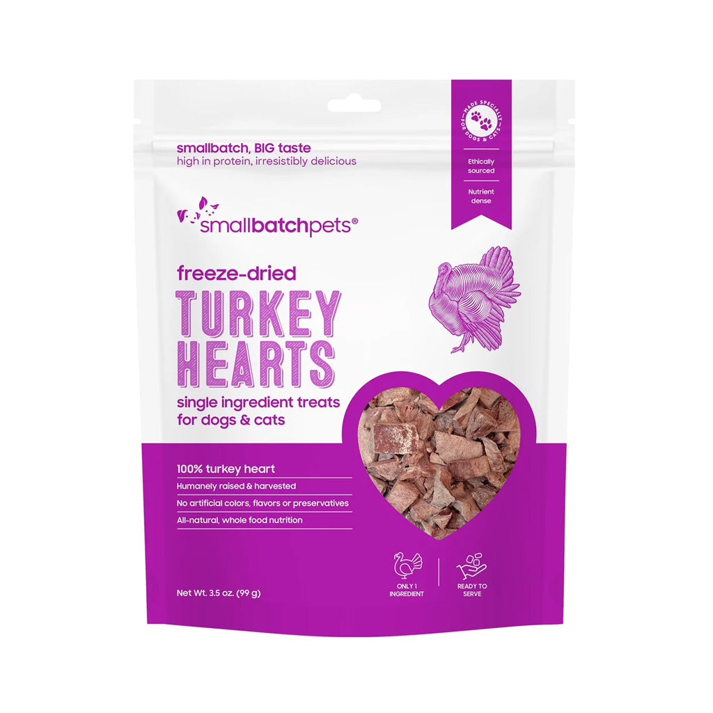 Freeze-dried Raw Turkey Hearts Treats 3.5oz