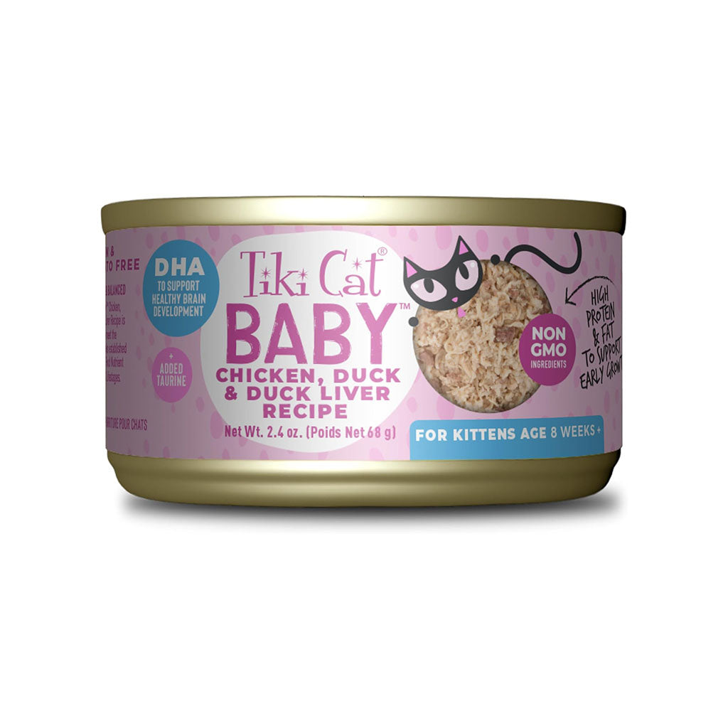 Baby Chicken, Duck, & Duck Liver Shreds Grain-Free Wet Kitten Food 2.4oz