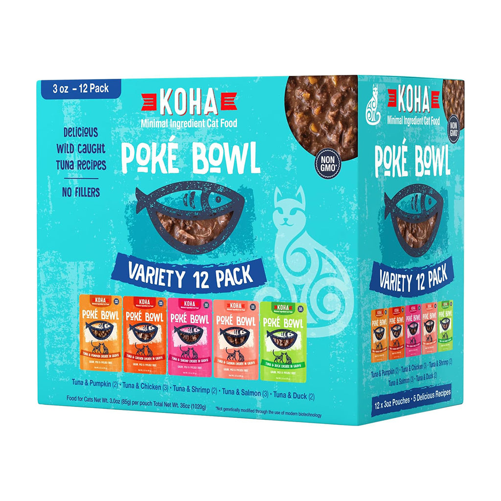 Poké Bowl Variety 12 Pack Pouches for Cats 3oz