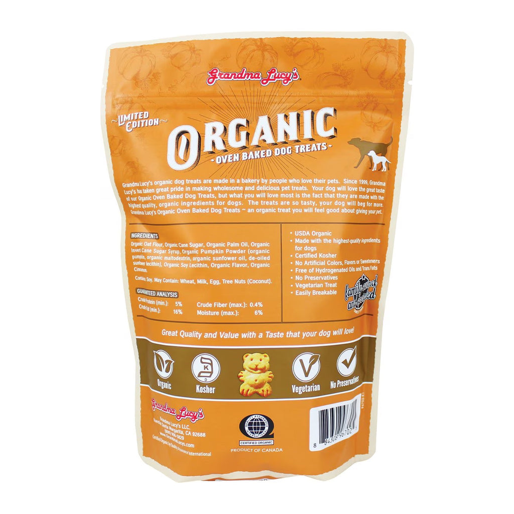 Organic Pumpkin Pie Oven Baked Dog Treats 8oz