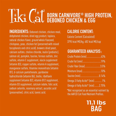 Tiki Cat Born Carnivore High Protein Deboned Chicken & Egg Dry Cat Food