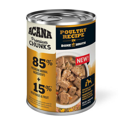 Premium Chunks Poultry in Bone Broth Canned Food for Dogs 12.8oz