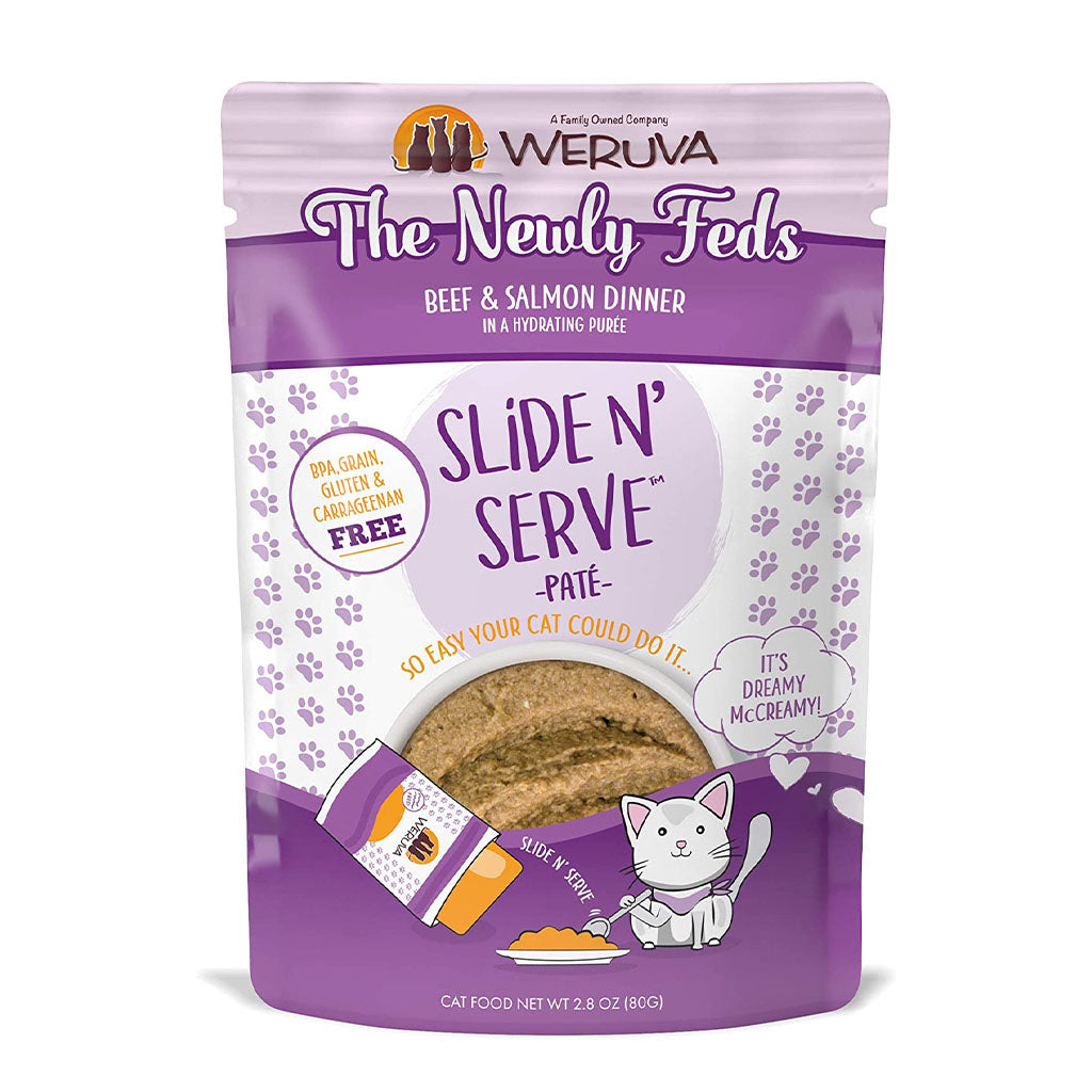 The Newly Feds Beef & Salmon Dinner Slide N' Serve Pate 2.8oz