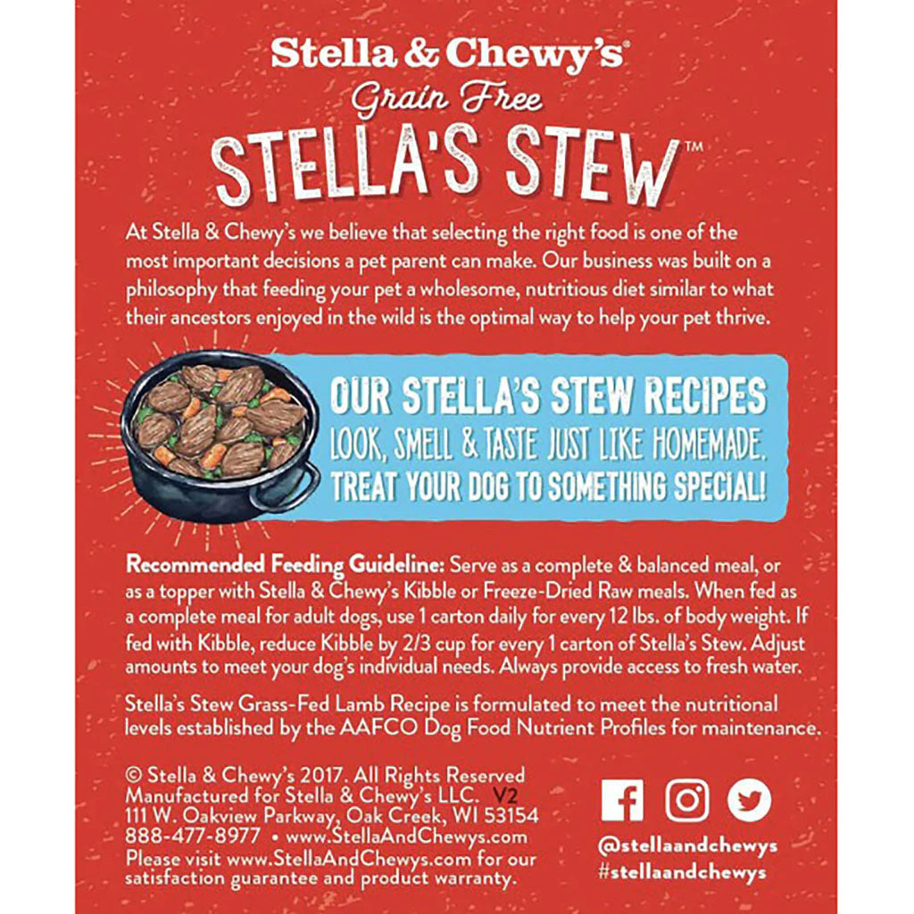 Stella’s Stew Grass-Fed Lamb Recipe 11oz